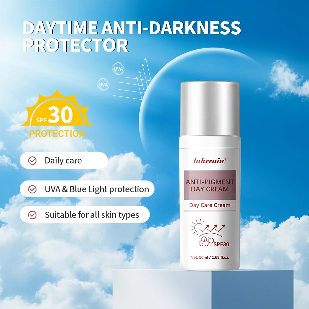 Anti-Pigment Day Cream SPF 30 Brightening Natural Inhibit Melanin Whitening and Spot Removal Outdoor Sun SKincare makeup