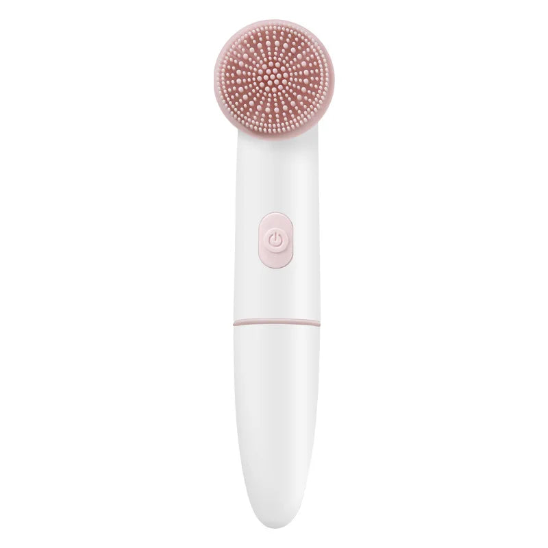 Electric Silicone Face Cleansing Brush Waterproof 2 in 1 Double Head, Sonic Vibration Facial Pore Cleaner Skincare Beauty Tool