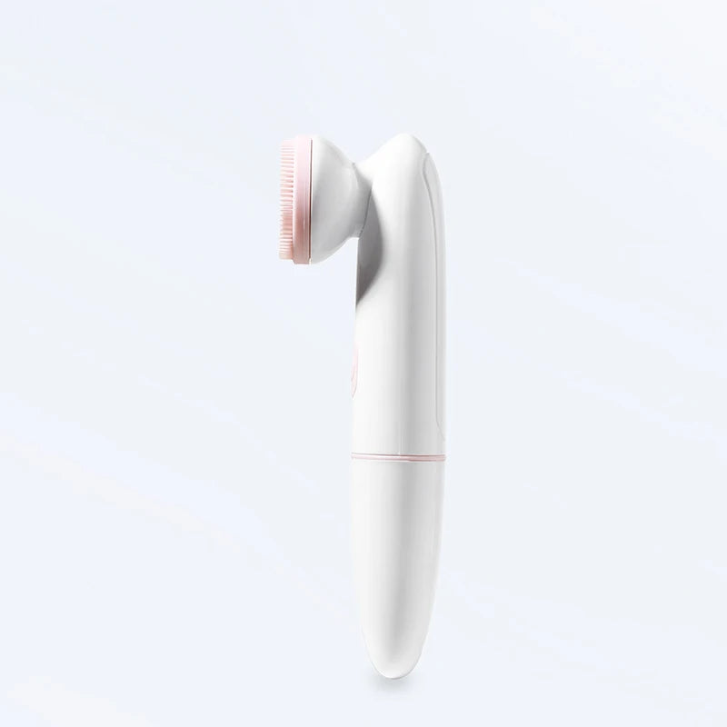 Electric Silicone Face Cleansing Brush Waterproof 2 in 1 Double Head, Sonic Vibration Facial Pore Cleaner Skincare Beauty Tool